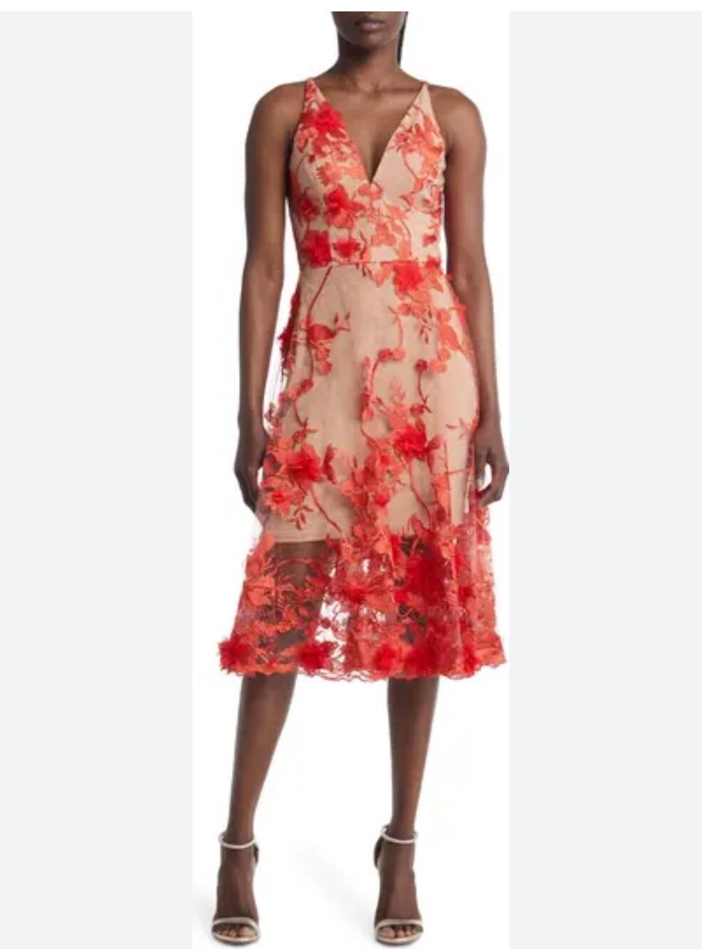 Elegant Dress the Population Audrey Embroidered Fit & Flare Dress